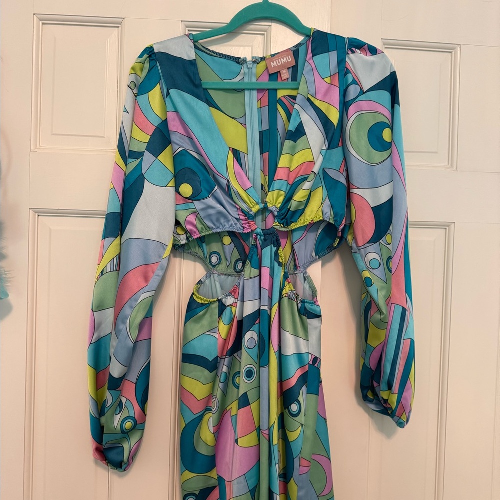 Show Me Your MuMu Go Out Cut Our Mini Dress in Go Go Luxe Satin